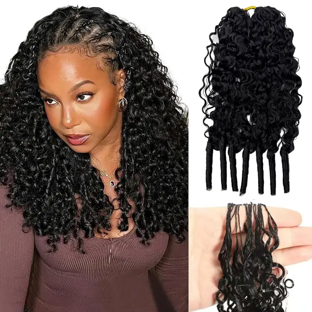 [HOT] Burmese Curly Crochet Hair Human Hair Extensions Miracle Knots Pre-Separated 50g/Pack (32-38 Strands Per Pack）– Knotless Boho Braids, 4-5 Packs for Full Head, Multiple Curly & Wave Textures Protective Hairstyles For Black Women