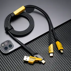 4 in 1 data cable 100W multi-function mobile phone charging cable super fast charging armor series Smartphone Cellphone
