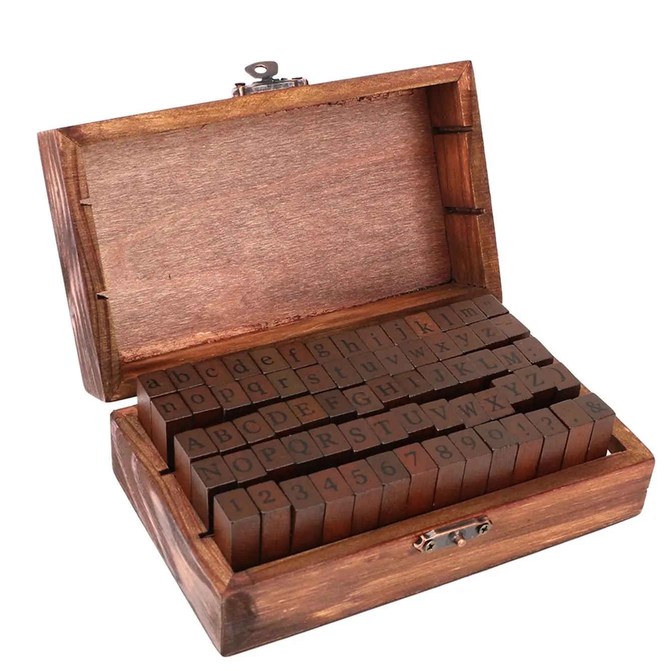 Number Alphabet Wooden Stamp with Box, Alphabet Stamps, 70pcs/1 Set DIY Handmade Wooden Box Seal Stamp, Diary Album Wedding Letter Stamp, Custom Book Stamp, without Inkpad