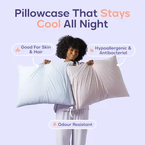 Mellow Sleep | Cooling Pillowcase (2-Pack) - Silky Smooth Wrinkle-Free Soft and Fresh All Night Sleep Enhancer Mellow Sleep | Cooling Pillowcase (2-Pack) - Silky Smooth Wrinkle-Free Soft and Fresh All Night Sleep Enhancer