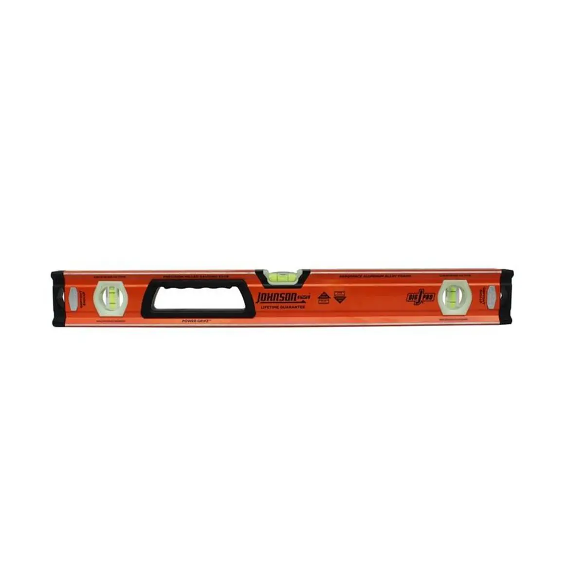 212 MAIN 24 in. 3-Vial Aluminum Non-Magnetic Box Level, Orange, Rubber-Coated Handle Measuring Tool for Precision Measurements