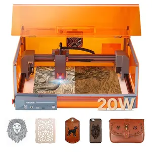 VEVOR Laser Engraver, 20W, Laser Engraving and Cutting Machine with Enclosure, Laser Cutter Engraver Machine, 7000 mm/min, 11.8x 11.8 in Working Area, for Wood, Leather, Glass, Certain Metal, Class 1