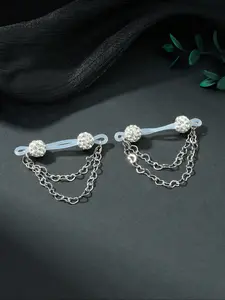 1pair Cute Rhinestone Fake Nipple Rings For Women for Daily Decoration Fake Nipple Piercing Silicone Nipple Noose Nipple Cuff Non Piercing Nipple Rings Dangle Heart Chain Fake Nipple Jewelry Silver Pink Red Black Bule Chic Body Jewelry