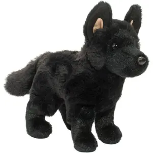Black German Shepherd Dog Plush Stuffed Animal Ultra Soft Plush Fur Large Alert Ears Noble Stately Look