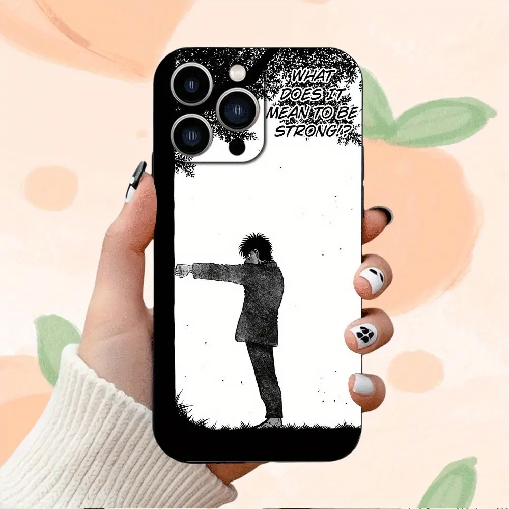 1pc Personalized Colorful Animal Hajime No Ippo Smartphone Casing - Protective Full-Package Drop-Resistant Cellphone Accessory with Lens Protector for iPhone 11,12,13,14,15,16,17 Series