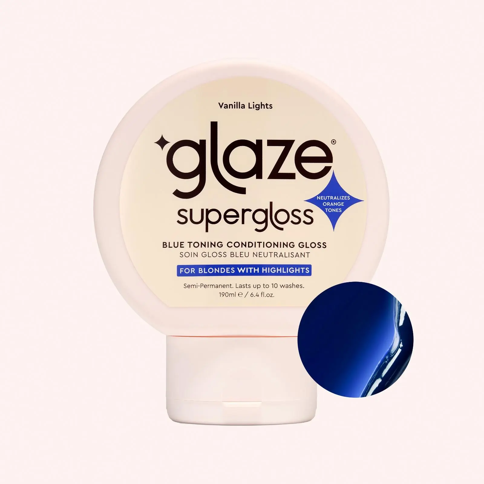 Blue Toning Conditioning Gloss for Blonde Highlights & Balayage, Neutralizes Brassiness with an Icy Finish, Vanilla Lights Shade, No Bleach Hair Color for Adults, 190ml, Haircare