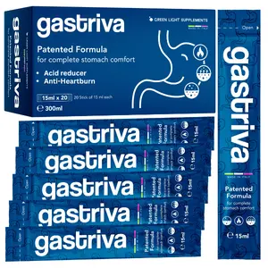 GASTRIVA Natural Acid Reflux & Heartburn Support | Hyaluronic Acid + Sodium Alginate Based Stomach Comfort Supplement | GERD & LPR Support | Indigestion Relief