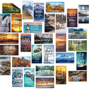 60 Pcs Inspirational Christian Magnets with Bible Verses Religious Refrigerator Magnet Motivational Quotes Fridge Scripture Positive Gifts for Home Office School Locker Decor(Scenery)