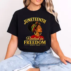 Juneteenth Black Women Rooted in Freedom Unisex Gildan Cotton Shirt, African American Heritage Tee, 1865 Freedom Day Shirt, Melanin Pride Shirt, Black History Gift, Cultural Empowerment Tee