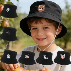 1 Piece Kids Adjustable Cute Cartoon Pattern Bucket Hat Sun Hat Casual Outdoor,Perfect for Vacation and Summer Camp Outdoor Activities(2-6Y)