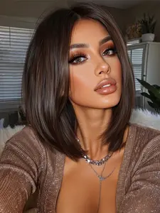Summer Sale 13×4 Synthetic Lace Front Bob Wig, 10-inch Short Bob, Soft & Realistic Hair, Heat-Resistant Synthetic Fiber, Freely Stylable, Comfortable & Breathable Wig Cap, Suitable for Daily Wear, Versatile for Women, Beginner-Friendly, Straight Wigs