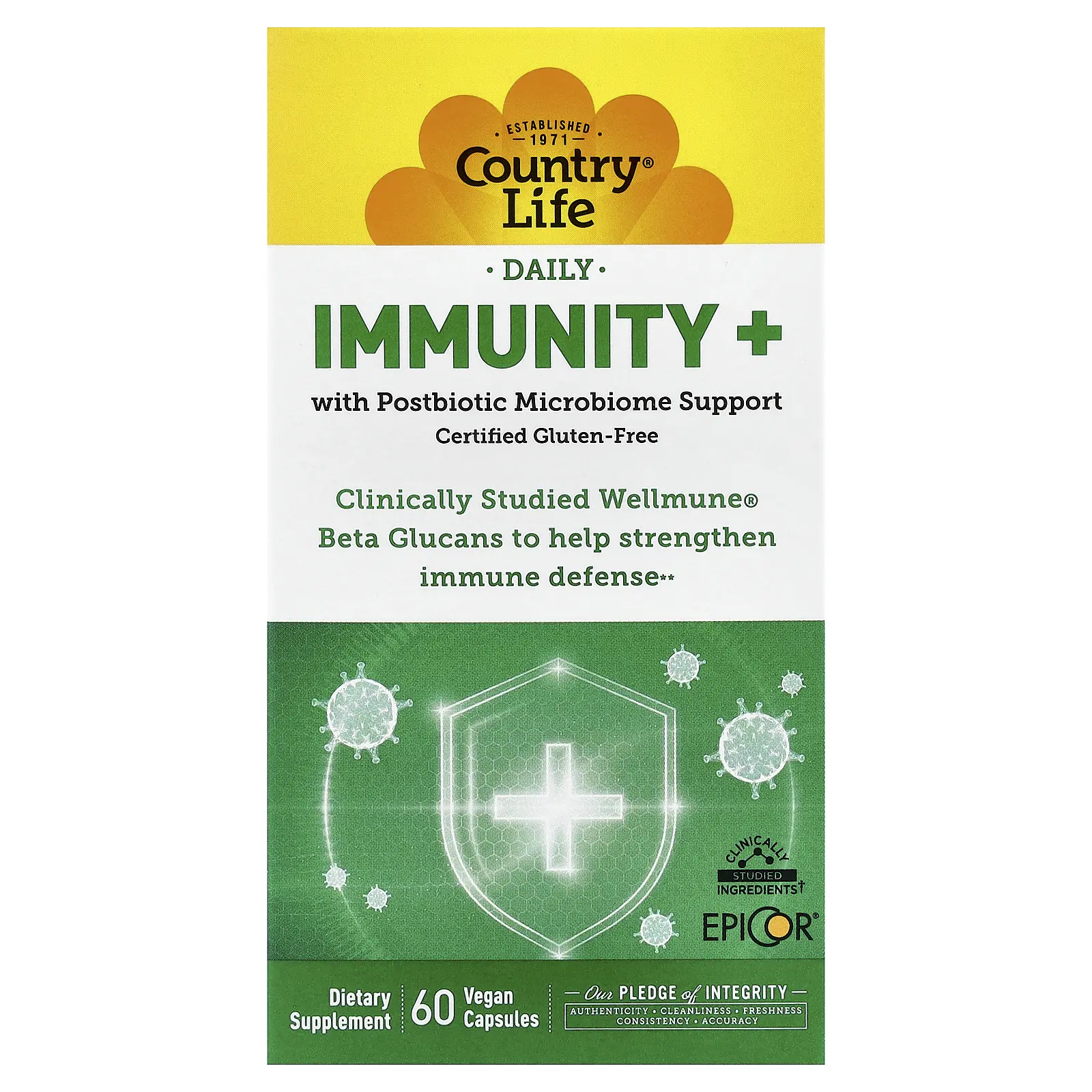 Country Life Daily, Immunity+, 60 Vegan Capsules