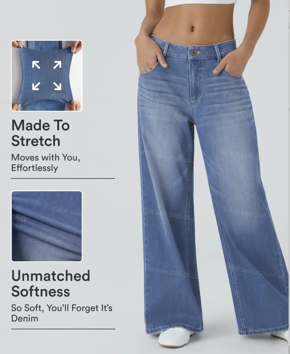 【Creator’s Pick】Halara Flex Low Rise Zipper Pockets Washed Baggy Wide Leg Casual Jeans #BackToSchool