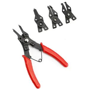 GJANSH Snap Ring Pliers, Hosrnovo 4 In 1 C Clips Removal Retaining Set for Automotive and Engine Repair, Interchangeable Jaw Head 45 90 and 180 Degree Angled Jaws fathersdaygift