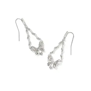 Kendra Scott Belle Bow Drop Earrings - Silver