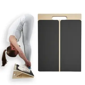 Portable Adjustable Wooden Slant Board Calf Stretcher for Stretching Squats Pilates Physical Therapy Ankle Heel Feet Leg Rehab Yoga Equipment