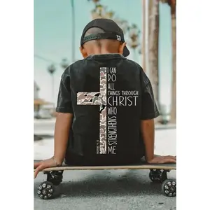 Youth Christ Strengthens Me T-shirt, #southernboy Clothes for #Kjds, Western Style, Trending Summer Shirt, Casual Cotton, Gift for Son, Family Apparel