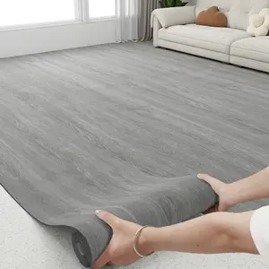 Peel and Stick Floor Tiles - 3D Wood Grain Vinyl Plank, Self-Adhesive Waterproof Wallpaper for Floor, Removable Countertop Contact Paper, Kitchen Backsplash, Cabinet Decor, Easy DIY Home Upgrade (12.9 Sq Ft Roll)