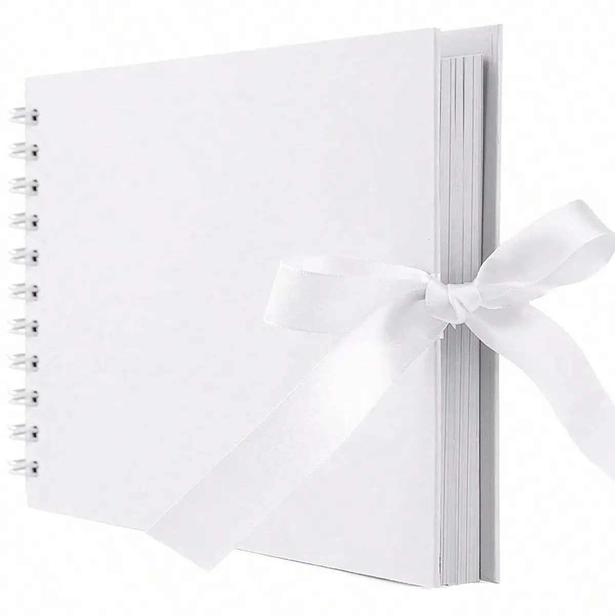 1 book 60 page (30 sheets) scrapbook album, anniversary album, DIY handmade gift, kraft paper scrapbook album for wedding guests and anniversaries, family DIY scrapbook, craft paper DIY, birthday gift (white), Scrapbooking Albums