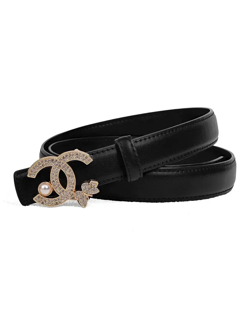 1 Inch Adjustable Fashion Belt for Women, Versatile Accessory BODIY Punk Goth Women Waist Belts Black PU Leather Fashion  main image 4