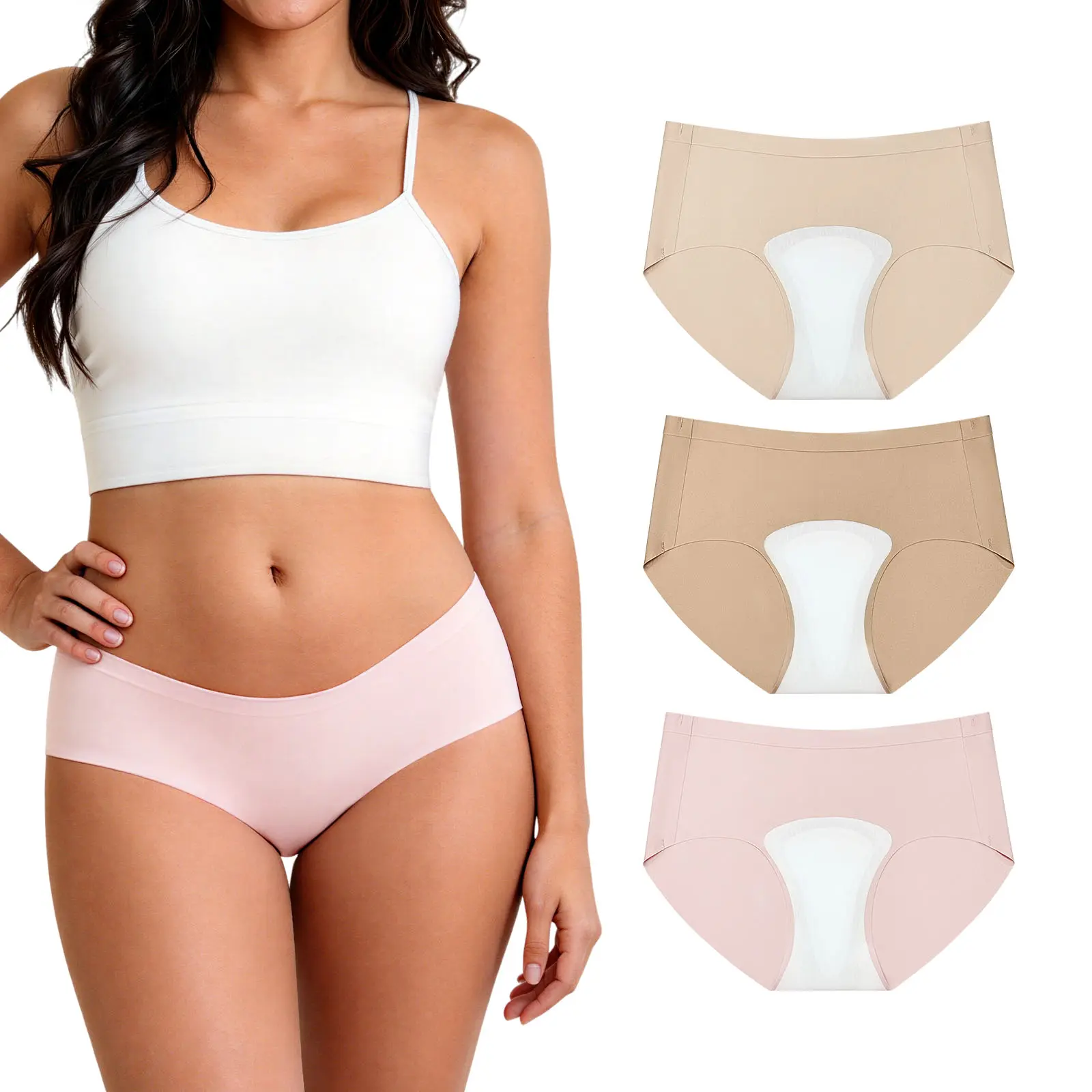 Women's Black Camel Toe Concealer Panties - Seamless Undergarment, Basic Breathable Comfy Innerwear, Soft Comfy Knicker