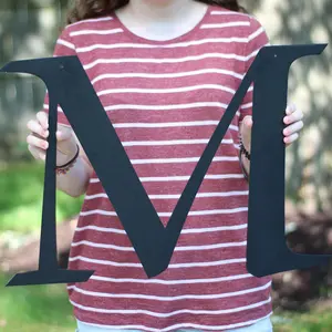 Single Letter Modern Font Steel Monogram