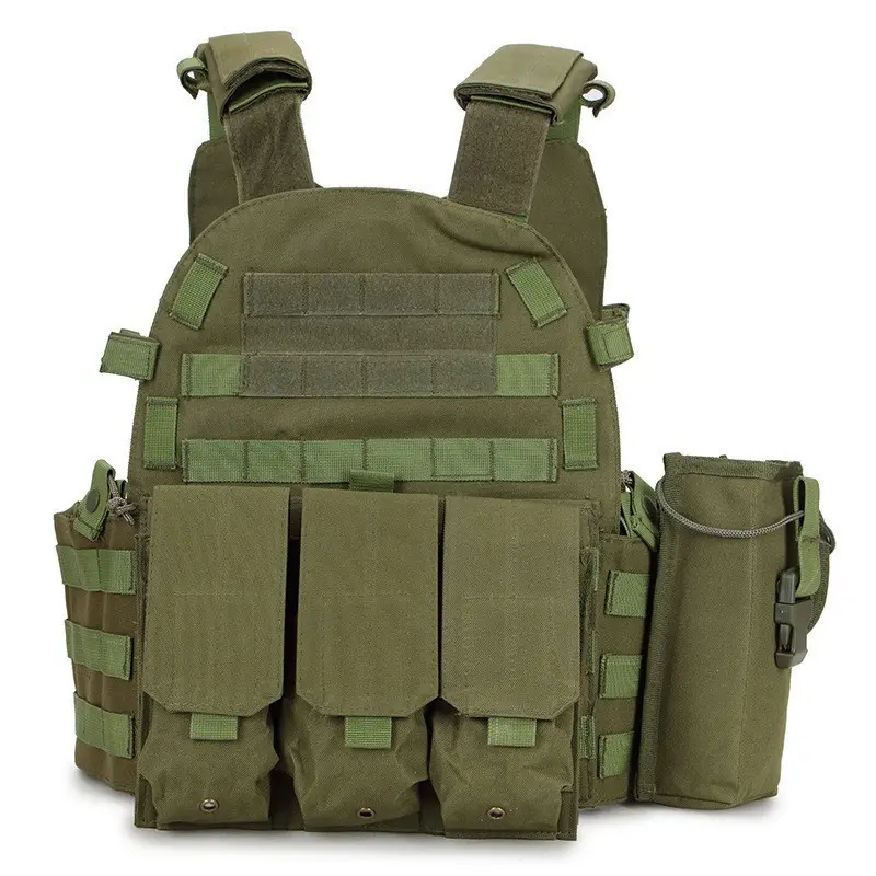 Adult Tactical Chest Vest - Quick-Release Protective Gear with 5 Pouches, Upgraded MOLLE System for Airsoft, Paintball, Five Pouches