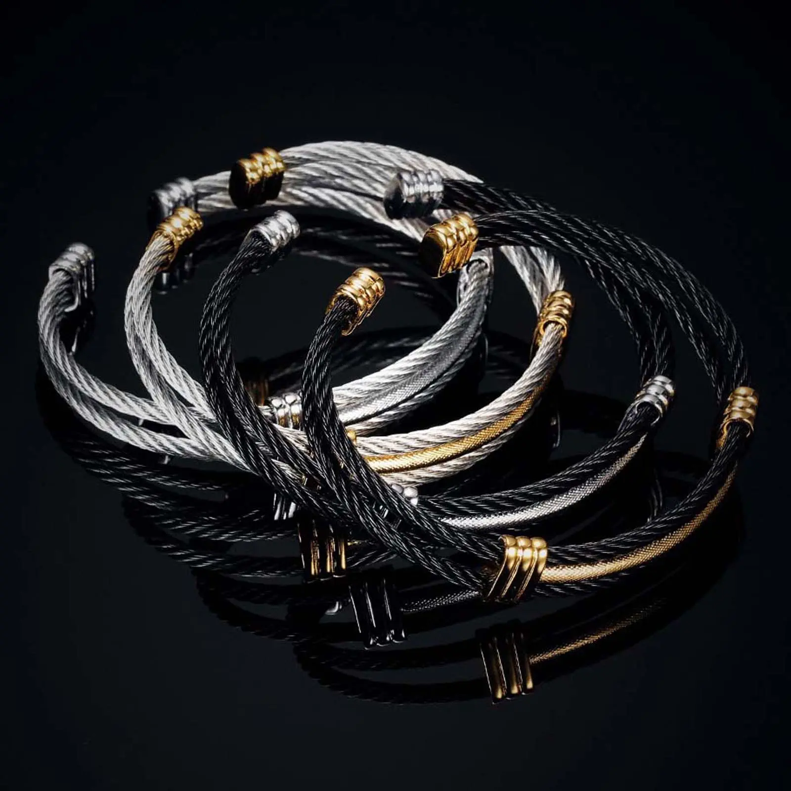 Braided Stainless Steel Bracelet for Women, Modern Rope Link Cuff Bangle with Silver Metal Coating, Adjustable for Daily Wear, Rope Link Bracelet