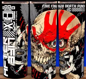 Five Finger Death Punch - Afterlife Variant - Heavy Metal Cup Mug Tumbler 20oz with Lid and Straw - Elegant Drinkware for Metal  Fans - Perfect for Hot or Cold Drinks! Stainless Steel. Flasks Glossy Insulated