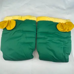 Autumn Winter Cute Warm Stroller Gloves, Waterproof Pushchair Mitts, Windproof Fleece Hand Warmer, Cold Weather Protection