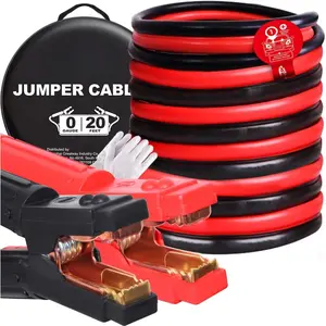 0 Gauge 20 Feet Jumper Cables for Car, SUV and Trucks Battery, Heavy Duty Automotive Booster Cables for Jump Starting Dead or Weak Batteries with Carry Bag