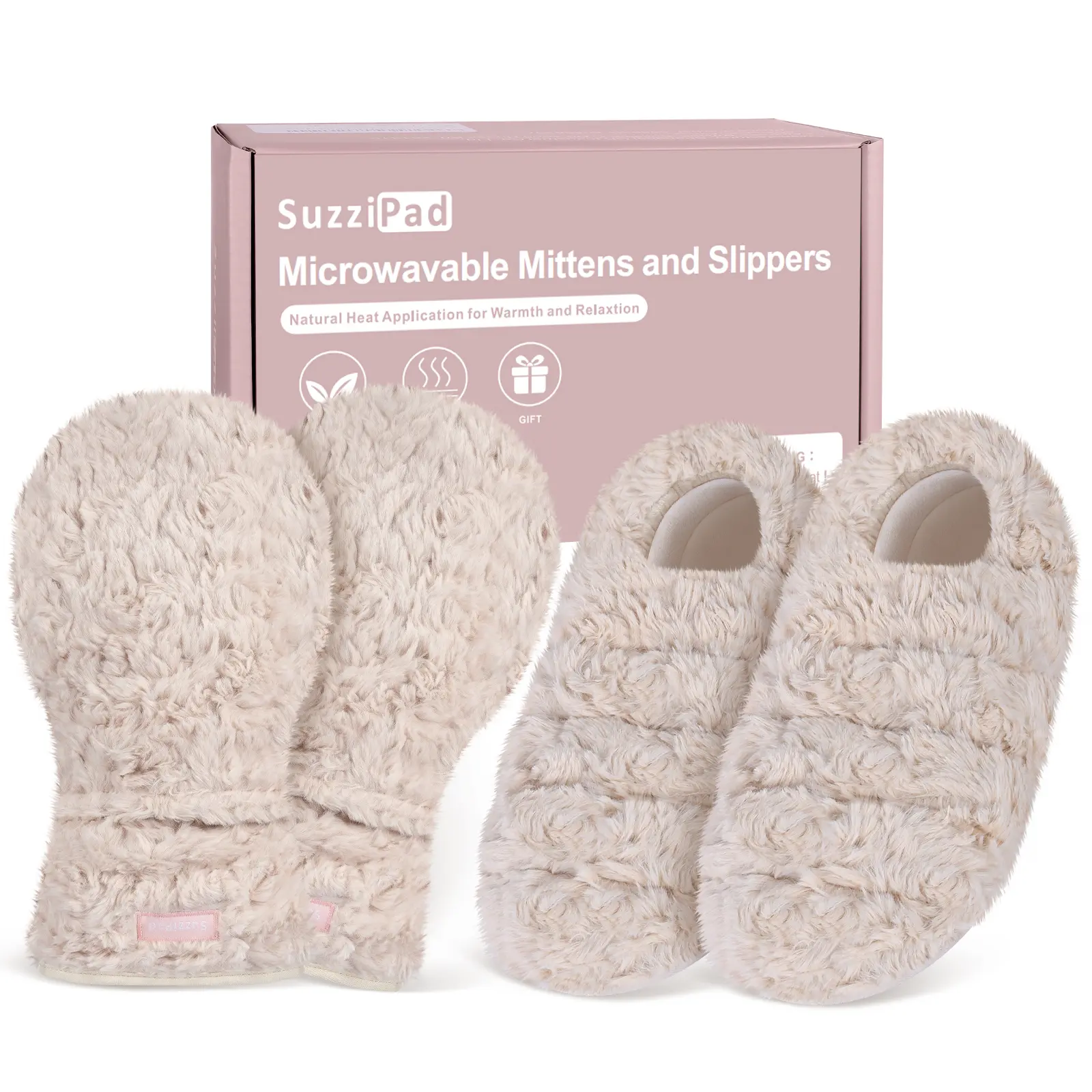 Microwavable Heated Gloves & Microwave Slippers - Cold Feet Reliever, Bed Warmth Accessory, Ideal for Cold Days, Thoughtful Personal Care Gift