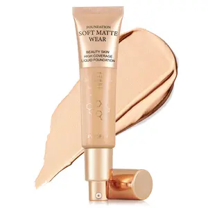 PHOFAY Soft Matte Wear Liquid Foundation 30ml - High Coverage, Oil Control, Lightweight, Buildable, Flawless Filter, Silky Blend, Concealer for Oily/Combination Skin