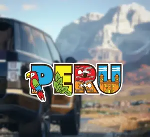 Peru Logo Vinyl Decal 7.5" Colorful Parrot Design Souvenir Sticker for Cars Laptops Windows & More Vehicle Exterior Decoration