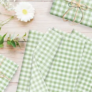 Plaid Paper 17g, Moisture-Proof Packaging Paper for Flowers, Gifts, Candies, Plaid Decorative Cotton Paper