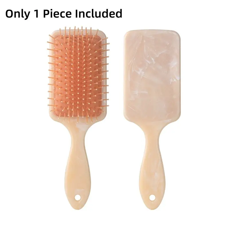 Marble Pattern Cushion Detangling Hairbrush Square Handle Scalp Massage Styling Comb Comfortable Scalp Massage Detangle Hair Without Pulling Pretty and Practical Detangler Brush