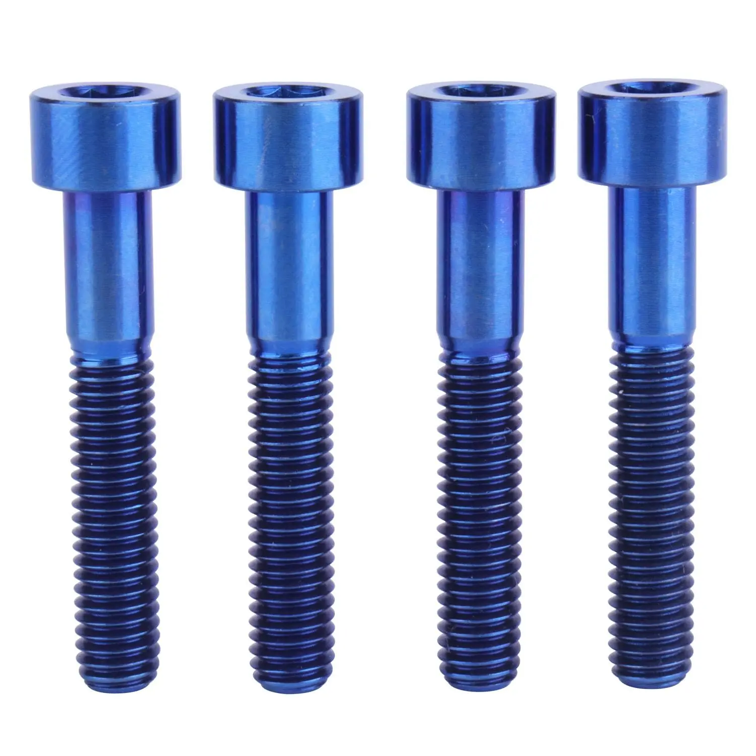 4PCS Titanium Bolt Ti Screw M6x10 16 18 20 25 30 35mm Column Allen Hex Bolt (Blue, M6x35mm)