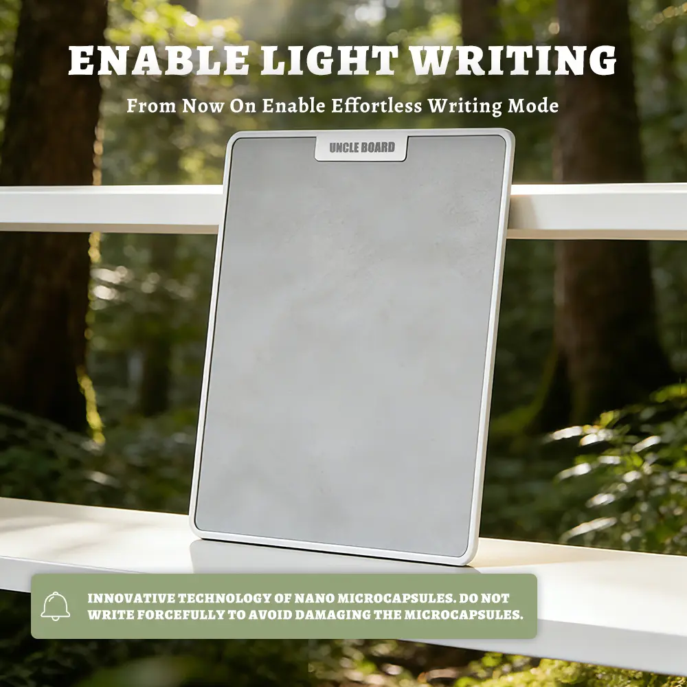 [inkless Writing Tablet] 10 Inch Reusable Magnetic Dry Erase Whiteboard with Stylus. Portable, Battery-Free Inkless Writing Tablet with Partial Erase. Splash-Proof Zero Waste Pad for Office, Grocery Lists & Study Gif