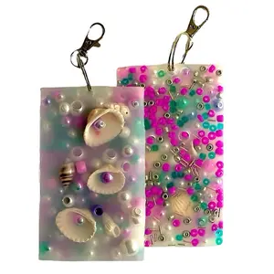 Fidget Keychain - Unique Design with Colorful Beads and Seashells Attached for Added Charm