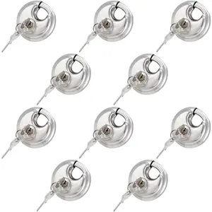 10 Pack Disc Keyed Padlock with 20 Keys, 2-3/4 inch Wide, Stainless 304 Round Lock, Waterproof and Rustproof Unit Lock, for Gate,, Shed, Fence