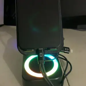 IMOLI Wireless Audio Induction Bluetooth Speaker with Emergency Charging 5in1 Phone Holder Power Bank LED Nightlight for Tablet iPhone Android 5.3 Connectivity 1500mAh Battery 100Hz-20kHz Frequency Response New Design Durable Smart Device