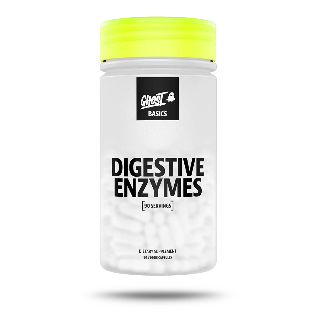 GHOST Basics Digestive Enzymes Supplement for Men & Women - Multi-Enzymes, Probiotics & Prebiotics for Supporting Digestion & Gut Health - Vegan Friendly - 90 Veggie Capsules