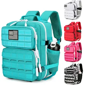 Compact 2.38gal Tactical Backpack - Waterproof Oxford Fabric, Molle System for Hiking & Travel, Machine Washable - White, Assault, Daily Backpack