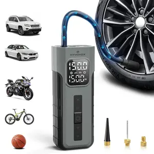 HYVOHEX Tire Inflator Portable Air Compressor, 1 Min Fast Inflation Cordless Bike Pump with Digital Pressure Gauge LED Light, 150 PSI Electric Air Pump for Car Tires, Bicycle, Motorcycle, Ball SpringStatements