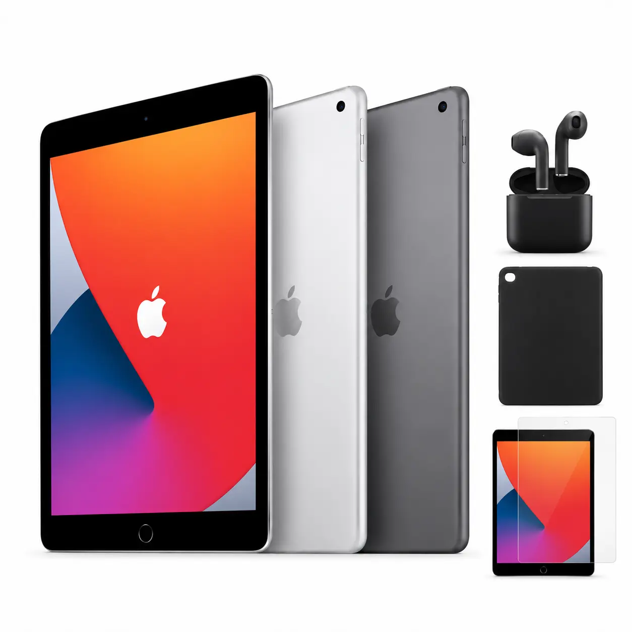 Refurbished Apple iPad 6th Gen (WiFi + Cellular Unlocked / WiFi only) - Excellent Conditionwith Case, Wireless Earbuds,Tempered Glass Screen Protector & 1 Year Warranty