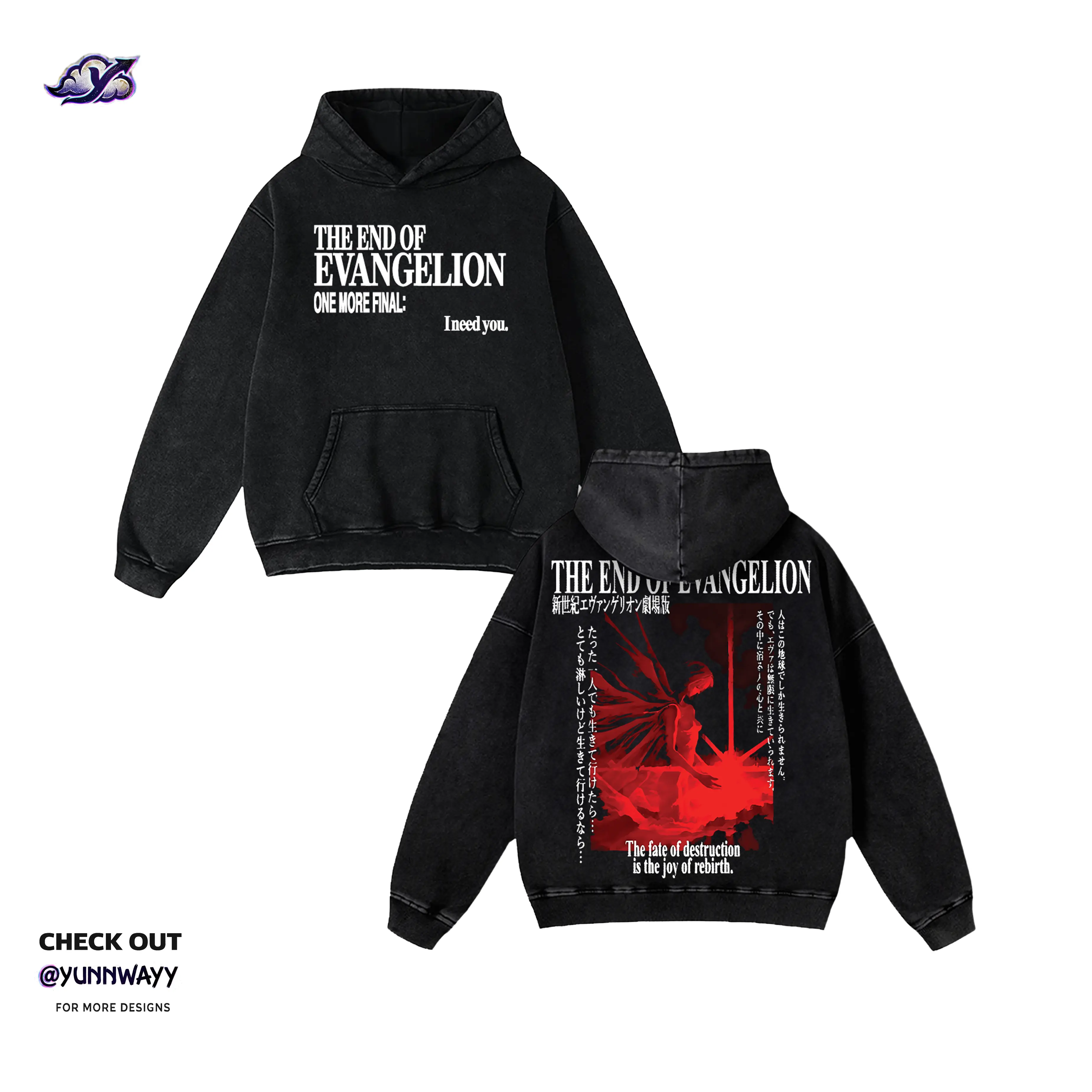 Vintage Neon Genesis Evangelion EVA Unit 01 Distressed Graphic Hoodie, Heavy Cotton Casual Classic Anime Character Print Streetwear Top, Christmas Gift