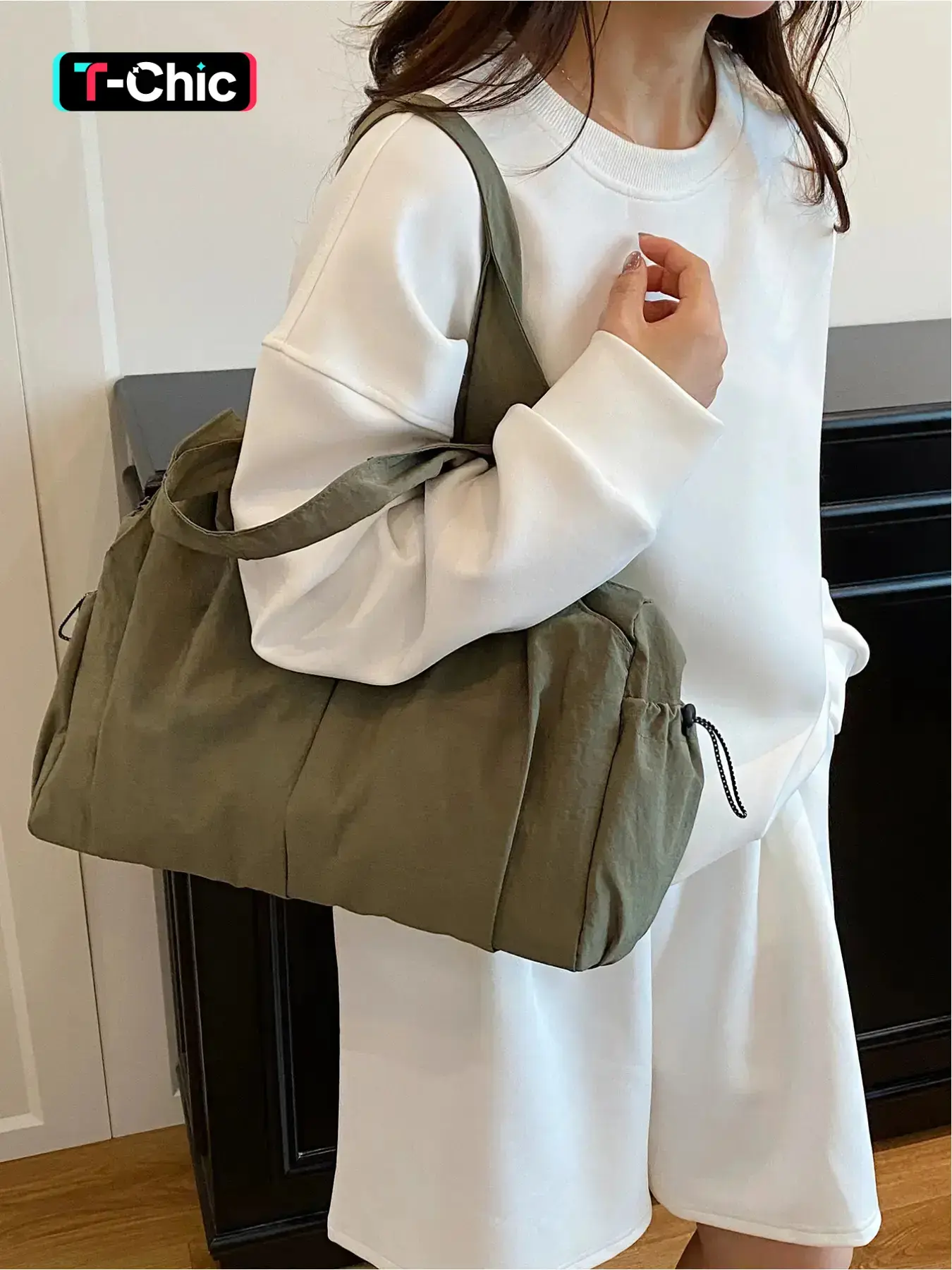 Large capacity casual versatile tote bag, solid color trendy shoulder bag suitable for work, shopping, outdoor commuting, travel bag, college student bag, fashionable crossbody bag, Everyday Bag, Daily Commuting Bags