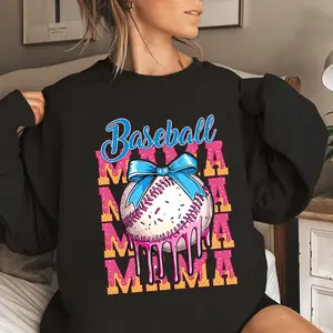Baseball Mama Graphic Sweatshirt, Funny Ice Cream and Baseball Design, Mama Shirt, Unisex Crewneck For Baseball Lovers, Gift For Mom, Mother's Day