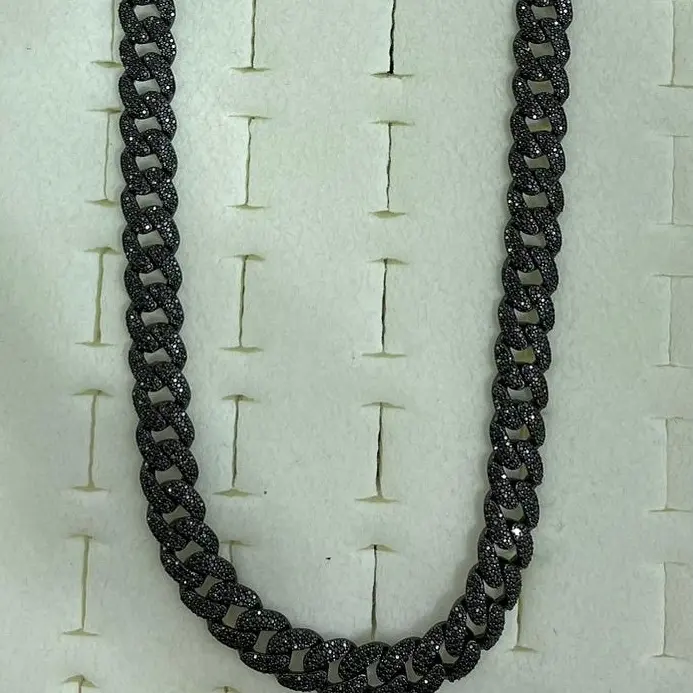 Black moissanite cuban chain Black moissanite cuban chain