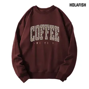 Holafish Women's Cotton Fleece Sweatshirt - Long Sleeves, Loose, Comfy, Everyday Retro Merry Christmas Holiday Wear, Xmas Gift